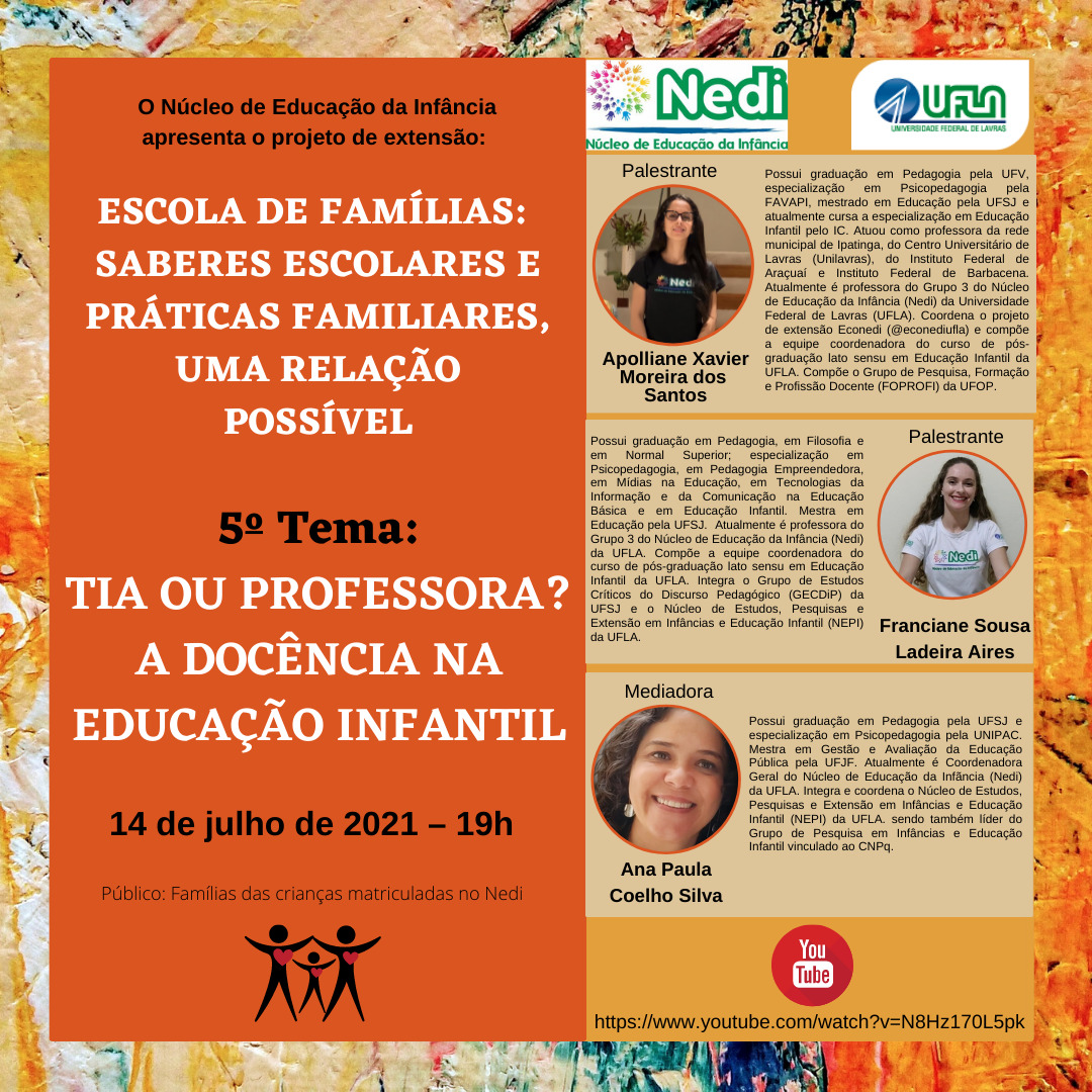 5º encontro do Projeto de Extensão: Escola de Famílias: saberes escolares e práticas familiares, uma relação possível.